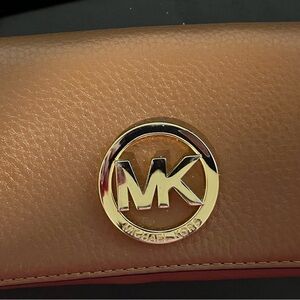 Michael Kors Brown Leather Bag with Gold Logo